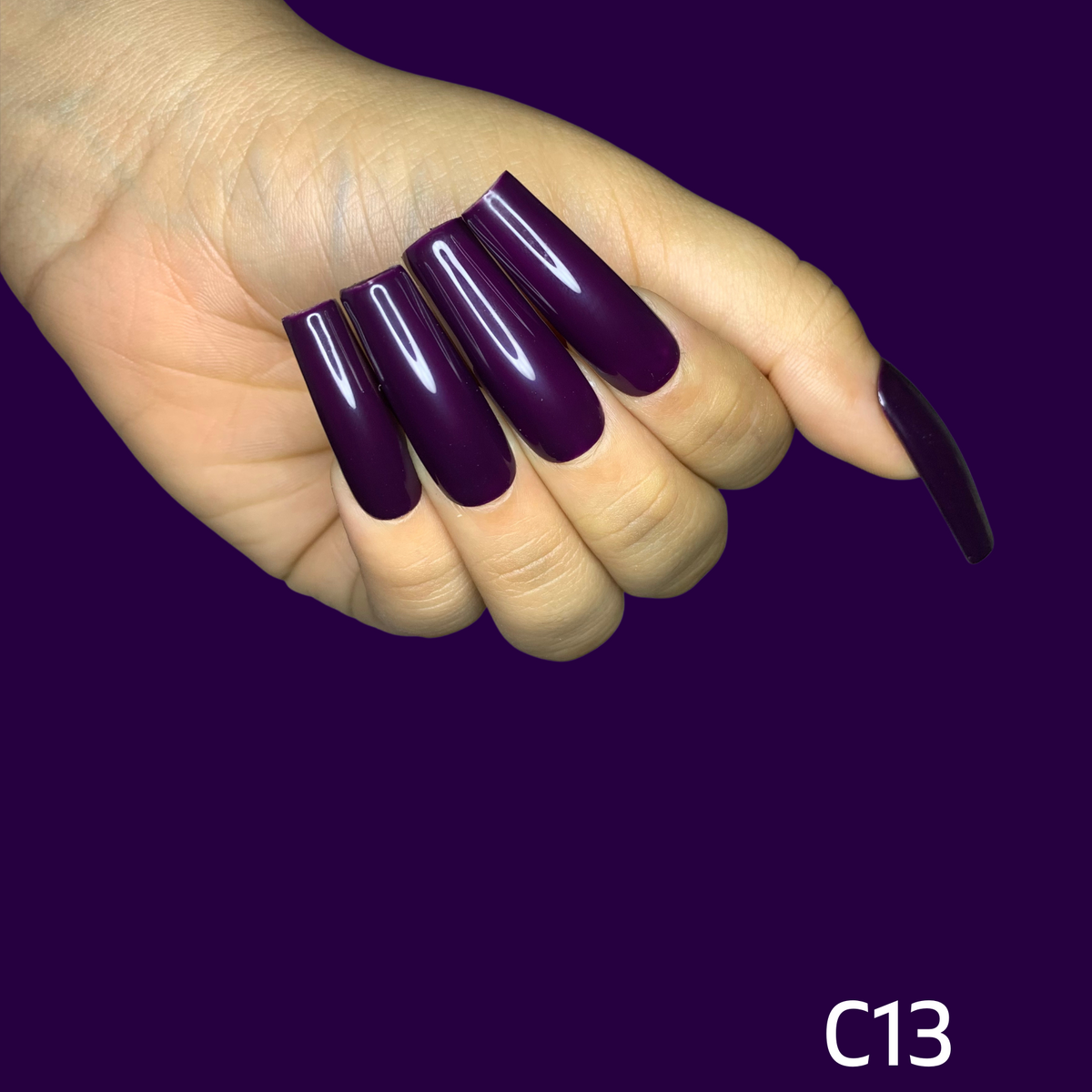 The Boss Long Coffin Purple Matte Press On Nails – RainyRoses